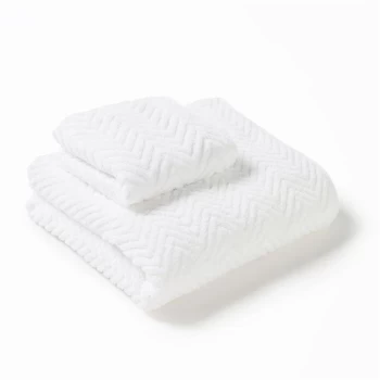 Jack Wills Chevron Towels Set - White