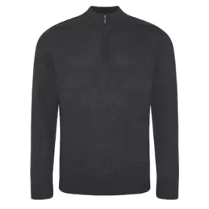 Ecologie Mens Wakhan Zip Neck Sweater (M) (Charcoal)