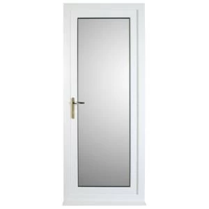 White PVCu Fully Glazed External Back Door Frame Rh H2055mm W840mm