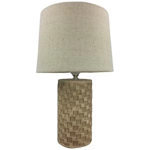 Beige Tile Lamp And Shade 38cm