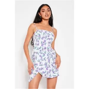 I Saw It First Woven Floral Cami Strap Mini Dress - Purple