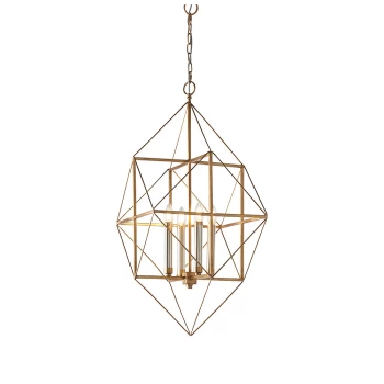 Pescara 4 Light Ceiling Pendant Antique Gold & Silver Leaf