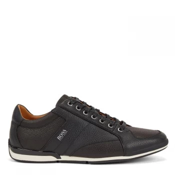 Hugo Boss Saturn Grain Leather Trainers Black Men