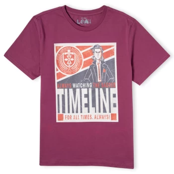 Marvel Timeline Mens T-Shirt - Burgundy - S