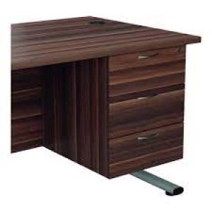 Jemini Dark Walnut 3 Drawer Fixed Pedestal TESHP3DW