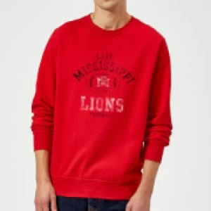 East Mississippi Community College Lions Football Distressed Sweatshirt - Red - XXL