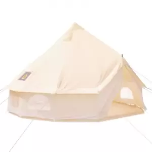 4-Season 5-8 People Large Waterproof Cotton Canvas Bell Tent With Stove for Camping Parties(4M Dia)