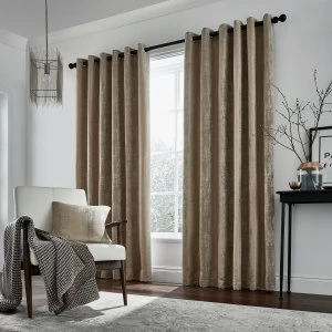 Hotel Camel Polyester 'Roma' Lined Curtains - 167cm x 137cm drop