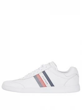 Tommy Hilfiger Core Corporate Leather Cupsole Trainers - White, Size 41, Men