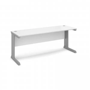 Vivo Straight Desk 1800mm x 600mm - Silver Frame White Top