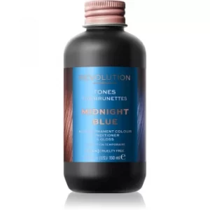 Revolution Haircare Tones For Brunettes Tinted Balm For Brown Hair Shades Shade Midnight Blue 150ml