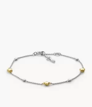 Fossil Women Elliott Diamonds By The Yard Stars Two-Tone Sterling Silver Chain Bracelet