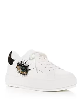 Kurt Geiger London Womens Laney Eye Embellished Platform Low Top Sneakers