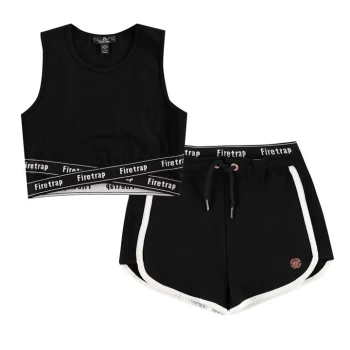 Firetrap Fleece Short Set - Black/White