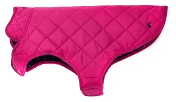 Joules Diamond Quited Pet Coat Pink - Medium