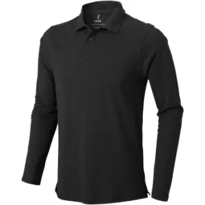 Elevate Mens Oakville Long Sleeve Polo Shirt (XXL) (Anthracite)