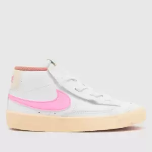 Nike White & Pink Blazer Mid 77 Girls Toddler Trainers