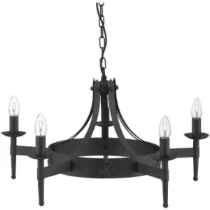 Searchlight Cartwheel - 5 Light Multi Arm Ceiling Pendant Black, E14