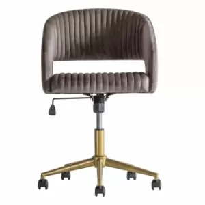 Crossland Grove Greenwich Swivel Chair Grey Velvet