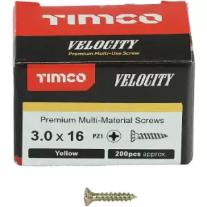 Timco Multi Purpose Countersunk Velocity Screw - 3.0 x 16 (200 pack)