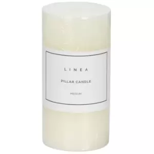 Linea Medium Pillar Candle - Cream