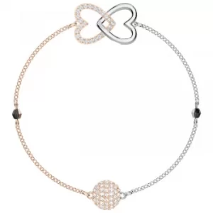 Ladies Swarovski Two-Tone Steel and Rose Plate Remix Forever Heart Bracelet