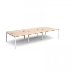 Connex triple back to back desks 3600mm x 1600mm - white frame and