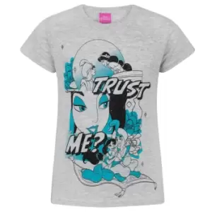 Aladdin Girls Trust Me T-Shirt (7-8 Years) (Grey/Blue/Black)