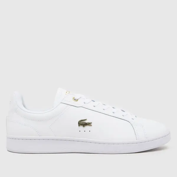 Lacoste carnaby pro trainers in white & gold