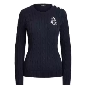 Lauren by Ralph Lauren Knitted Crest Jumper - Blue