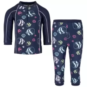 Trespass Childrens/Kids Smiley Fish Swim Set (5-6 Years) (Navy Blue/Pink/White)