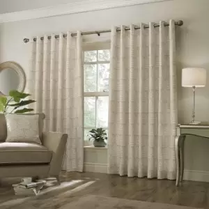 Paoletti Horto Eyelet Curtains (90in x 90in) (Natural)