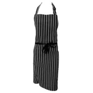 Dennys Unisex Cotton Striped Workwear Butchers Apron (Pack of 2) (One Size) (Black/White)