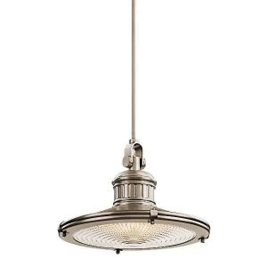 1 Light Large Dome Ceiling Pendant Antique Pewter, E27