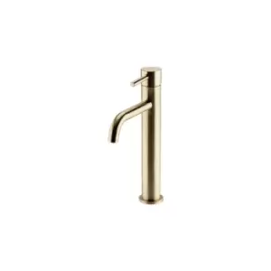 Ottone Hi-Rise Mono Basin Mixer Tap - Brushed Brass