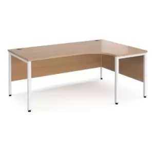 Office Desk Right Hand Corner Desk 1800mm Beech Top With White Frame 1200mm Depth Maestro 25 MB18ERWHB