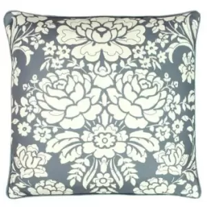 Paoletti Melrose Floral Cushion Cover (One Size) (Slate Blue) - Slate Blue