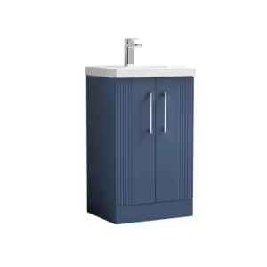 Nuie Deco 500mm Floor Standing 2 Door Vanity & Basin 3 - Satin Blue