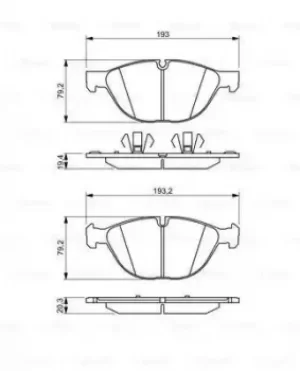 Bosch 0986494307 BP1239 Brake Pad Set Disc Brake Front Axle