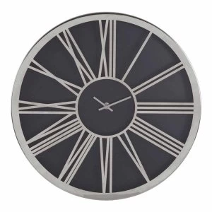 Premier Housewares Baillie Wall Clock 40cm Black/Chrome