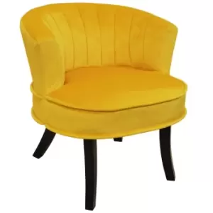 Techstyle Clam Designer Curved Shell Back Accent Occasional Chair Yellow