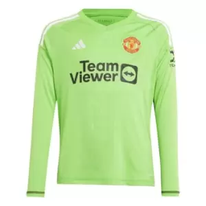 adidas Manchester United Goal Keeper Shirt 2023 2024 Juniors - Green