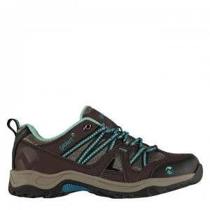 Gelert Ottawa Low Ladies Walking Shoes - Brown/Teal