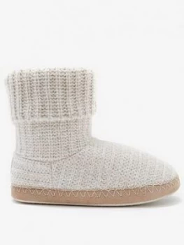 Mint Velvet Knitted Slipper Boots - Oyster