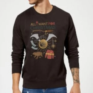 Harry Potter All I Want Christmas Sweatshirt - Black