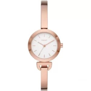 Ladies DKNY Uptown D Three-Hand Rose Gold-Tone Stainless Steel Watch