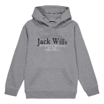 Jack Wills Kids Batsford Script Logo Hoodie - Grey