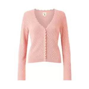 Yumi Blush Pointelle Stitch Cardigan - Pink