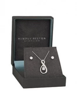 Simply Silver Sterling Silver 925 Cubic Zirconia Jewellery Set