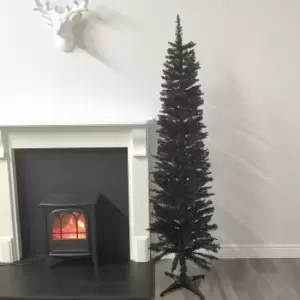 6ft (180cm) Black Pencil Pine Christmas Tree with 321 Tips